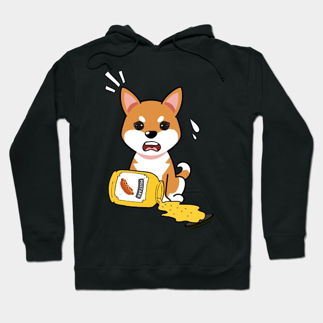 Funny orange dog spills a jar of mustard Hoodie by Pet Station